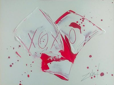 XOXO on paper 3 9x12